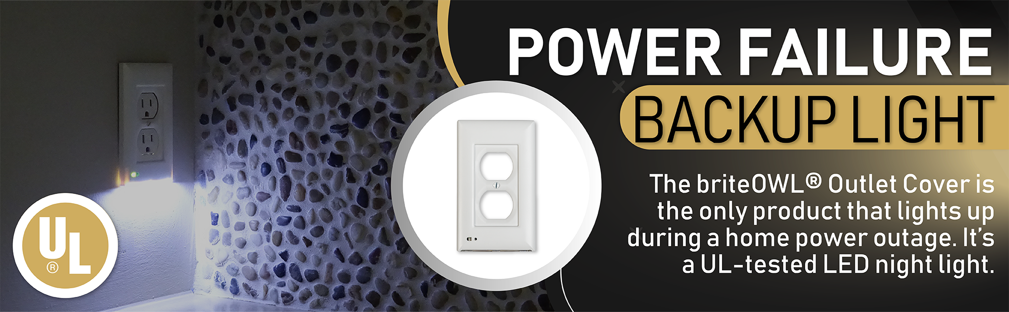briteOWL White Duplex Lighted Outlet Cover